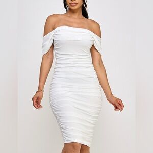 Elegant Off-Shoulder White Dress
